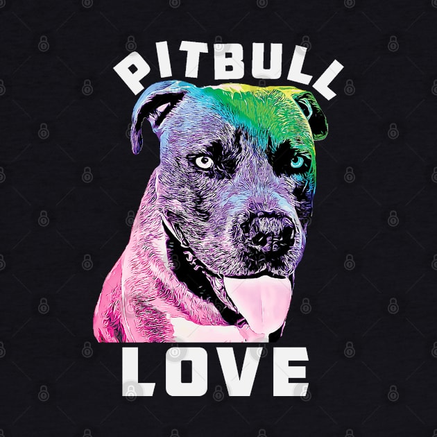 Blue Nose Pitbull Love Pop Art Style Cool Pit by Rosemarie Guieb Designs